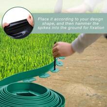 10M Landscape Edging Kit, No Dig Garden Edging With 30 Plastic Spikes, Edging For Landscaping, Garden Edging Border - Green - View 4