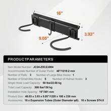 Bike Storage Rack, 4-8 Bike Racks, Wall Mount Bike Storage Hanger With 2-7 Shelves, Home And Garage Organizer, Customizable For Various Bike Sizes, Adjustable Holder, Holds Up To 100-500 Lbs, 17-85 Inch - 6 Bike Racks, 48-inch - View 7