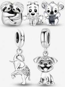 1 件圣诞大象、小狗、猫、动物、树懒系列珠子吊坠饰品吊坠球适用于手链 DIY 女士珠宝