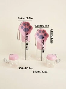 1 pieza Recipiente portátil y resistente a fugas de 350ml/550ml 2 en 1 para mascotas, con contenedor de comida desmontable, adecuado para perros pequeños, medianos y grandes