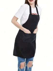 1/2/3pcs Oil-Proof With Pockets Kitchen Apron,Simple Style Apron With Pockets, Thickened Waist Apron, Fashion Housework Kitchen Household Workwear, Kitchen Supplies - Dirt-Resistant Waist Apron And Waist-Length For Cooking And Catering Men And Women Kitchen Supplies Fashionable Kitchen Workwear - Multicolor - View 6