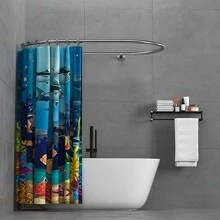 Oval Shower Curtain Rod Hoop Square Shape Bathroom Rod For Clawfoot Tub Free Standing Tubs (Silver) - Oval Aluminum-silver - View 4