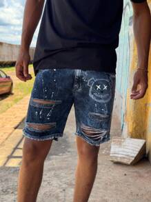 CVHM Jeans Short Bermuda Jeans For Men 100% Cotton GringBlack Slim Fit Original Blue - 黑色 - 查看 6