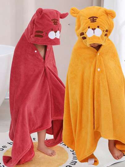 1 PC Hooded Towel For Kids Extra Large Bath Towels For Kids 3-10 Yrs, Premium Soft Towels For Boys Girls,Bath Towel Pool Towel Beach Towel Soft Coral Fleece Hooded Towel Wrap ,Birthday Gifts,Presents For Boys And Girls, Back To School