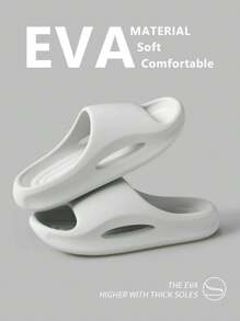 Graue Herren Badesandalen, atmungsaktiv & bequem, rutschfestes gestreiftes EVA Material, leicht & weich, Duschpantoffeln, können auch draußen getragen werden, Strandschuhe