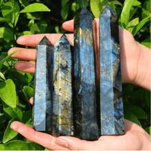 1pc Unique Labradorite Tower - Polishing Stone Tower - Home Decor, Holiday Gift - The Preferred Gift For Crystal Enthusiasts - Multicolor - View 4