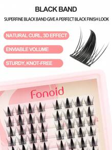 64 pièces Faux cils individuels personnels en manga, bouclés en C, naturels et doux, réutilisables, en grappe. Faciles à porter, à coller et à appliquer pour les débutants. Faux cils essentiels pour le maquillage
