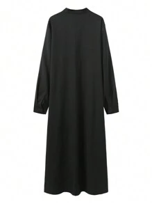 Men's Formal Robe, Long Sleeve Solid Color Loose Traditional Islamic Clothing, Kaftan Eid Celebration Arabic Robe