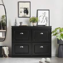 SoBuy FSR79-SCH Schuhschrank schmal mit 4 Klappen Schuhregal Schuhkipper mit 8 Ablageflächen Schuhkommode Schuhablage Schwarz BHT ca.: 105x82x24cm Schmaler Schuhschrank Schrank Schuhe Schuh Schrank Schuhaufbewahrung Schuhaufbewahrungsschrank Schuhaufbewahrungstruhe Schuhbank Schuhe Schrank Schuheschrank Schuhkasten Schuhkipper Schuhkommode Schuhregal Schuhregal Geschlossen Schuhregal Schmal Schuhregal Schmal Geschlossen Schuhschrank Schuhschrank Geschlossen Schuhschrank Hängend Schuhschrank Mit Türen Schuhschrank Schuhschränke Schuschrank Shoe Cabinet Aufbewahrungsbank Aufbewahrungsschrank Aufbewahrungstruhe Ayakkabı Dolabı Ayakkabılık Dolap Flurschrank Eingangsbereich Schwarz MDF (E1) 105x24x82 cm