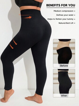 Plus Size High Waist Soft Butt Lifter Shapewear Leggings