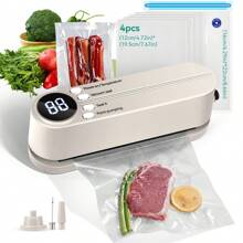 USB Rechargeable Vacuum Sealer, 1200mAh Battery, Multi-Function Household & Outdoor Vacuum Sealer, Air Suction, Space Saving Design, Suitable For Food, Snacks, Meat, Fruits & Vegetables Preservation, ≤36V Working Voltage