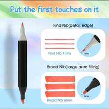 36.60.80pcs Alcoholic Marker Pens Set, Premium Quality, Dual-Tip Art Markers For Artists, Other Material, For Adult Coloring And Drawing, Applicable Age 14+