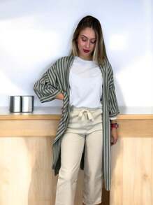 EverlyX Long Striped Kimono With 3/4 Sleeves In Various Colors - Women's Fashion - Shipping From Spain In 24/48 Hours