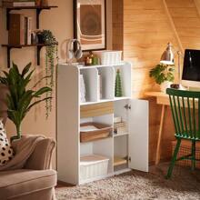 SoBuy Bookshelf With Drawers, Bookcase, Freestanding Shelf, Storage Shelf, Office Shelf, Filing Cabinet, Tall Cabinet, White, Approx. 72x110x30cm (WxHxD), STR11-WN - White - View 8