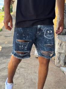 CVHM Jeans Short Bermuda Jeans For Men 100% Cotton GringBlack Slim Fit Original Blue - 黑色 - 查看 4