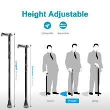 All Terrain Folding Walking Stick, Walking Sticks For Women & Men, Pivot Tip And Heavy Duty Mobility Aid, Adjustable Walking Stick For Elderly & Ladies - Black - View 8