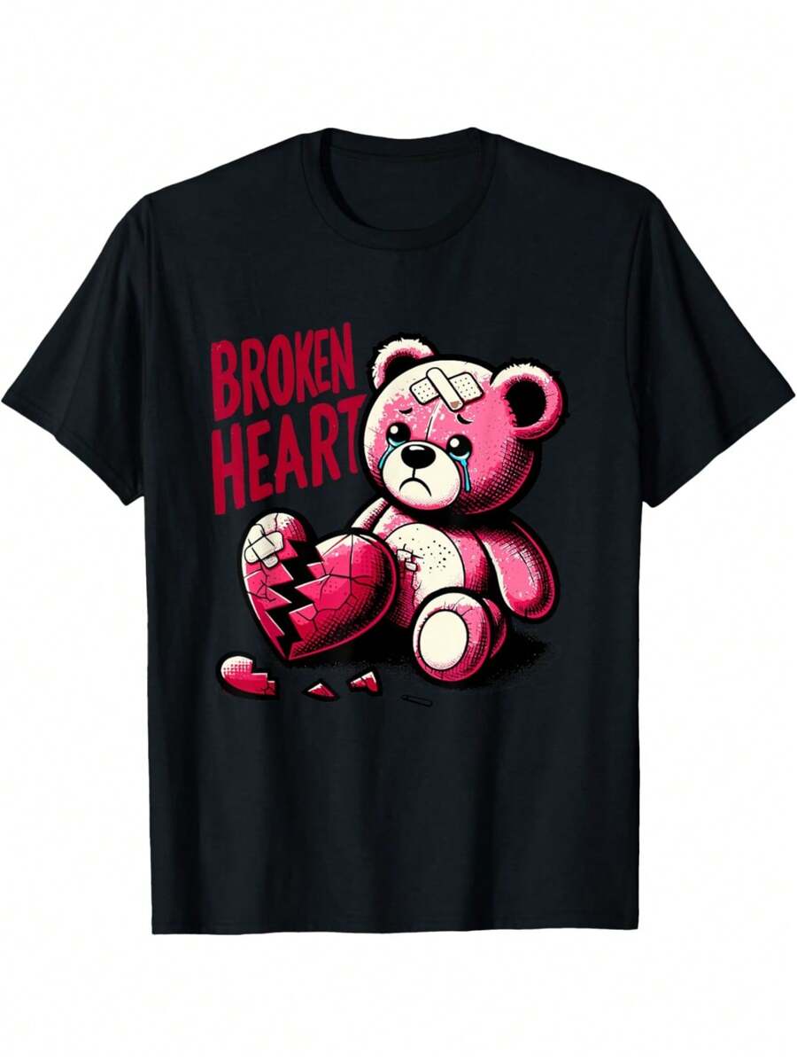 EWH Crazy Love Hurt Broken Heart Pain Bear Valentine Day  T-Shirt