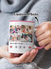 1 pieza Taza personalizada de 330 ml que puede ser personalizada con múltiples fotos. Pueden ser entregadas como regalo a ambas parejas y son adecuadas para ocasiones como uso diario, cumpleaños y aniversarios, ayudando a registrar recuerdos maravillosos