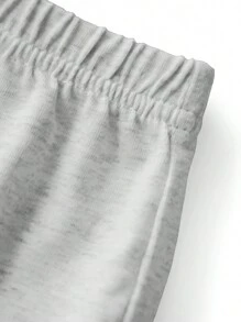 Pantalones cortos casuales de pijama de verano para mujer, shorts de estar en casa sueltos - Gris - Ver 8