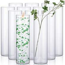 12-Pack 14-Inch Clear Glass Cylinder Vases - Elegant Home & Wedding Decor - 1 - View 1