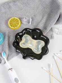 1pc Ceramic Leaf-Shaped Soap Dish, 4 Colors Available, Suitable For Home, Hotel, Dorm Bathroom Soap Holder - Multicolor - View 4