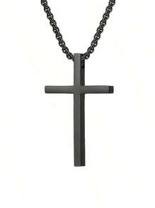 1 Piece Of Simple And Fashionable Hip-Hop Street Style Cross Pendant Stainless Steel Necklace Suitable For Men To Wear On The Street Every Day - Multicolor - View 8