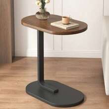 Beistelltisch, C-Form, mobiler Kaffeetisch, Laptoptisch, Sofatisch, Computer-Beistelltisch, 45 x 30 x 60 cm, Walnuss, für Wohnzimmer, Schlafzimmer