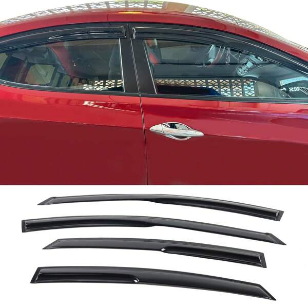 4PC Set Window Visors For 2011-2016 Hyundais' Elantra Sedan Window Rain Guards Smoked Aero JDM Wind Deflectors Stick On By 4PCS, 2012 2013 2014 2015, Perfect As A Valentine Gift For Drivers