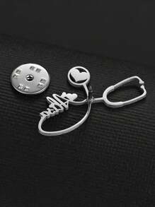 Custom Heart Stethoscope Name Brooch - Personalized Stainless Steel Lapel Pin Brooch For Men Women, Perfect For Business, Weddings, Bridesmaids, Birthdays, Teacher Appreciation & Graduation Gifts Fashion Jewelry For Doctor Nurse