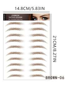 1 pieza Pegatina tatuaje de cejas de larga duración, herramienta de maquillaje de cejas postizas para hombres y mujeres, modificador de cejas natural y moldeador de maquillaje en forma de pegatina - Multicolor - Ver 3
