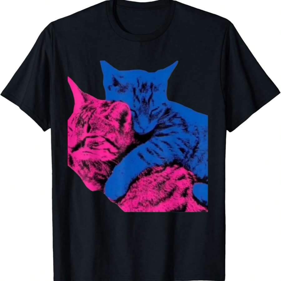 TV Girl Band French Exit Album Funny Cat Lovers T-Shirt - 黑色 - 查看 1