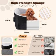 Nobleza - Seggiolino Rialzato per Cani, Seggiolino Auto per Cani Lavabile e Staccabile Sotto, Seggiolino da Viaggio per Animali Domestici con Tasche Portaoggetti, per Cani di Piccola Taglia - nero - Visualizzare 4