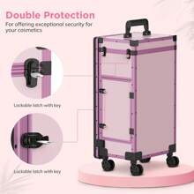 Pink Rolling Portable Manicure Table With 3 Drawers, Mirror & Nail Polish Organizer, Lockable Makeup Train Case With Foldable Nail Desk, Cosmetic Travel Case For Workstation Mobile, Nail Tech Nail Desk, Nail Table, Salon Equipment, Manicure Table, Nail Tech Desk, Salon Furniture, Nail Tech Table, Portable Nail Table, Salon Station, Nail Desk Cheap, Desk For Nails, Beauty Salon Equipment, Table Manicure, Manicure Desk, Hair Salon Equipment, Nail Tables, Nail Salon Furniture, Portable Manicure Table, Nails Table Desk, Nail Desks - Pink - View 4