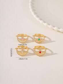 1pc Luxury Eid Metallic Gold-Tone Hollow Clasp Adjustable Women's Fashion Party/Holiday Accessory With Zirconia Stones