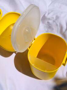 1 contenedor de leche en polvo, harina, azúcar, arroz, alimentos de cocina, con cucharon incluido, con diseño de pato animal, lindo, divertido, comida, cocina - Amarillo - Ver 4