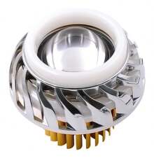 Lupa Led Faro Ojo De Angel Y Demonio Motos Auto Tipo Turbina - AZUL Y ROJO - Ver 2