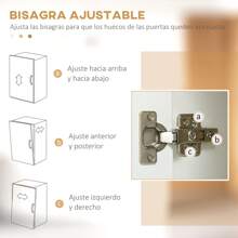 HOMCOM HOMCOM Alacena de Cocina Mueble Aparador Auxiliar con 4 Puertas Bandeja Extraíble Estante Ajustable Cajón y Encimera de Microondas Abierta 70x40x180 cm Blanco