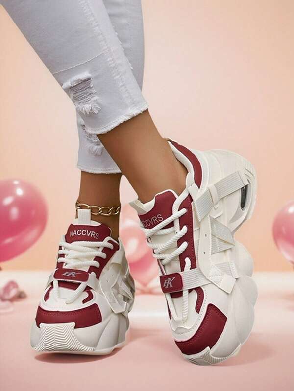 Plateau Damenschuhe, Damensneaker, weiße Schuhe, atmungsaktive Laufschuhe, rutschfeste Lässig Schuhe, Keilplateausneaker, Sneaker mit dicker Sohle, Damenschuhe