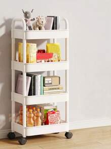 1 pezzo Scaffale multilivello per cucina, carrello utility mobile per cosmetici, spuntino, articoli per neonati, soggiorno, bagno, scaffale portaoggetti in plastica (ganci non inclusi) - Multicolore - Visualizzare 5