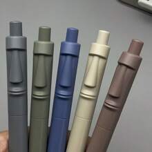 5pcs Easter Island Moai Statue Retractable Neutral Pens, Low Center Of Gravity, Mini Pocket Pens With Large Capacity Ink Refills, Black Ink, Suitable For School, Party, Office, Back To School Season