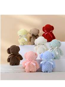 10pcs Cute Bear Towel Gift Set With Transparent Bag - Ideal For Valentine's Day, Wedding, Birthday, Mother's Day And Christmas Party Gifts Home Bathroom Decor Fall Decor Back To School For Beauty Salon Home Bathroom - Multicolor - View 4