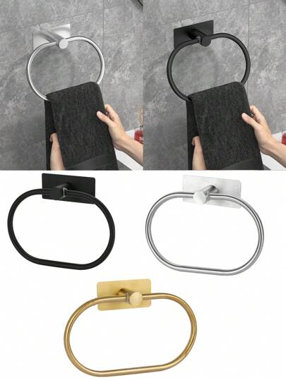 Suporte Autoadesivo para Toalhas Anel de Toalha Suporte Anel Suporte Prato de Lavar Louça Sem Furar Cabide de Aço Inoxidável Pé Lenço Toalha Suporte WC Acessórios Organizador Armazenamento