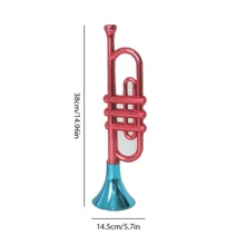 1 pieza de trompeta de plástico metálico para niños de color aleatorio, juguete musical de instrumento de viento educativo, con gran demanda - Multicolor - Ver 7