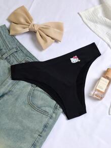 GUKOO 3pcs  Print Comfortable Self-Adhesive Women's Thong Panties