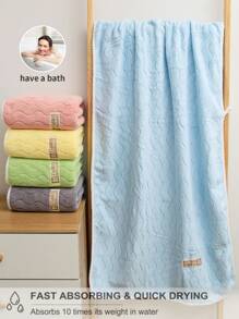 1pc Bath Towel/8pcs Towel Set [4 Hand Towels + 2 Face Towels + 2 Bath Towels] - 3 Sizes - For Hand Washing, Face Washing, Bathing - Coral Fleece With Ribbed Edges - Quick Absorbent & Soft, No Shedding & Fading - Lightweight - With Hanging Loop For Easy Drying - Solid Color, Simple & Elegant - Suitable For Home, Bathroom, Gym, Travel, Pool, Mother's Day Gift For Beauty Salon Home Bathroom