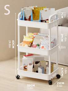 1 pezzo Scaffale multilivello per cucina, carrello utility mobile per cosmetici, spuntino, articoli per neonati, soggiorno, bagno, scaffale portaoggetti in plastica (ganci non inclusi) - Multicolore - Visualizzare 7