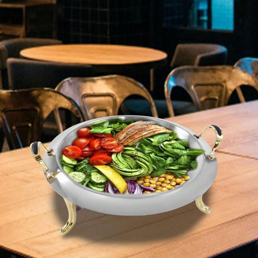 SENDERPICK 3 Liter Food Warmer Chafing Dish Warming Container For Household Cafeterias Hotel Restaurants School Canteens Banquets Buffets Breakfast Areas In Hotels Brunch Catering Parties Gold - 彩色 - 查看 1