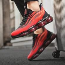 Men's Casual Air Cushion Sports Shoes, Comfortable Shock Absorption And Non-Slip Design Running Shoes, Suitable For Outdoor Sports And Daily Wear - Red - View 8