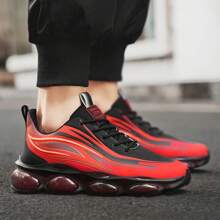 Men's Casual Air Cushion Sports Shoes, Comfortable Shock Absorption And Non-Slip Design Running Shoes, Suitable For Outdoor Sports And Daily Wear - Red - View 7