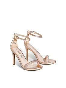 Women's High Heels Flower Ankle Strap Stilettos Round Open Toe Dressy Sexy Sandals - 香檳色 - 查看 7